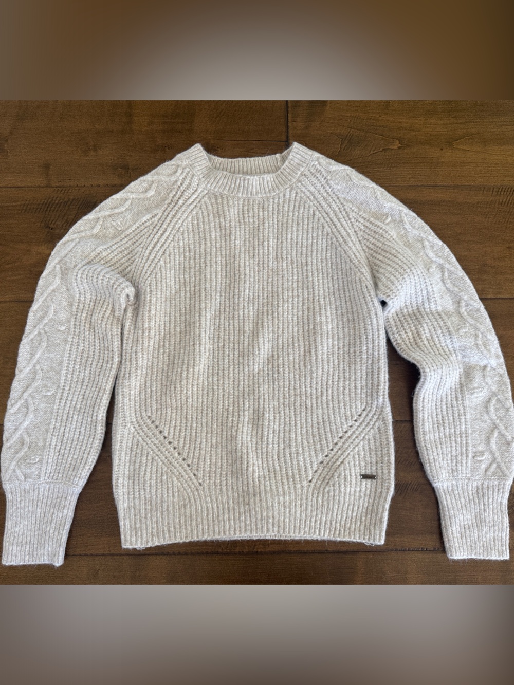 Joules Loretta Oat Cable Knit Sweater – Size US 6 (EU 38)
